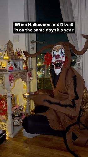 Can’t miss out on prayers 😂 #halloween #diwali #comedy #reels ib: @soflo_amelia