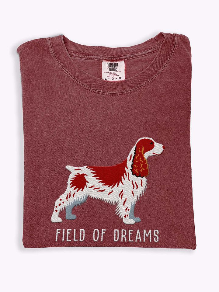 Field of Dreams T-Shirt(Embroidered) of a Field Spaniel(Liver & White) product image (1)