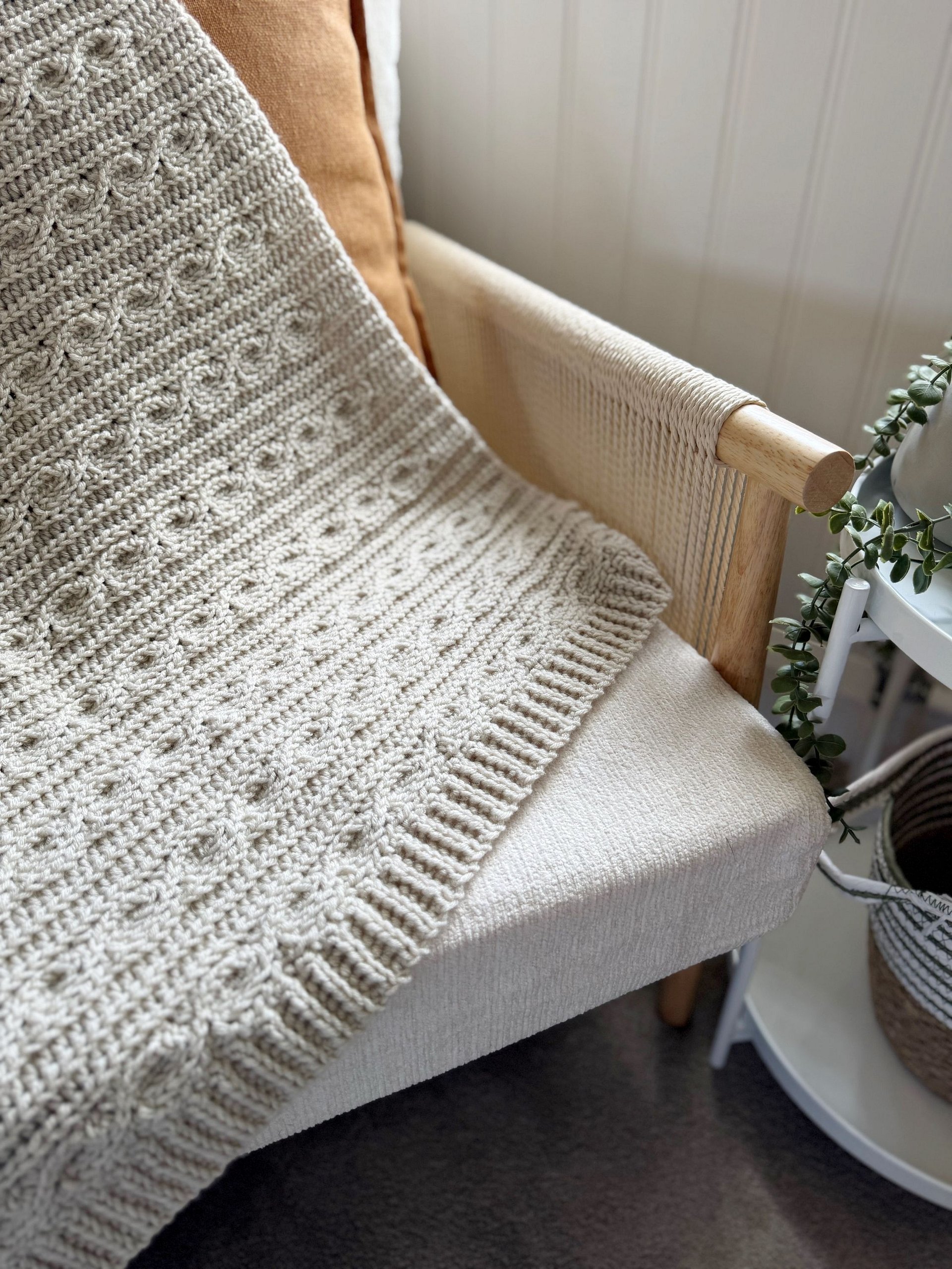 Deidra Crochet Afghan Pattern | Modern Crochet Blanket PDF | Textured with Faux Cable Stitches, 15 Sizes product image (9)