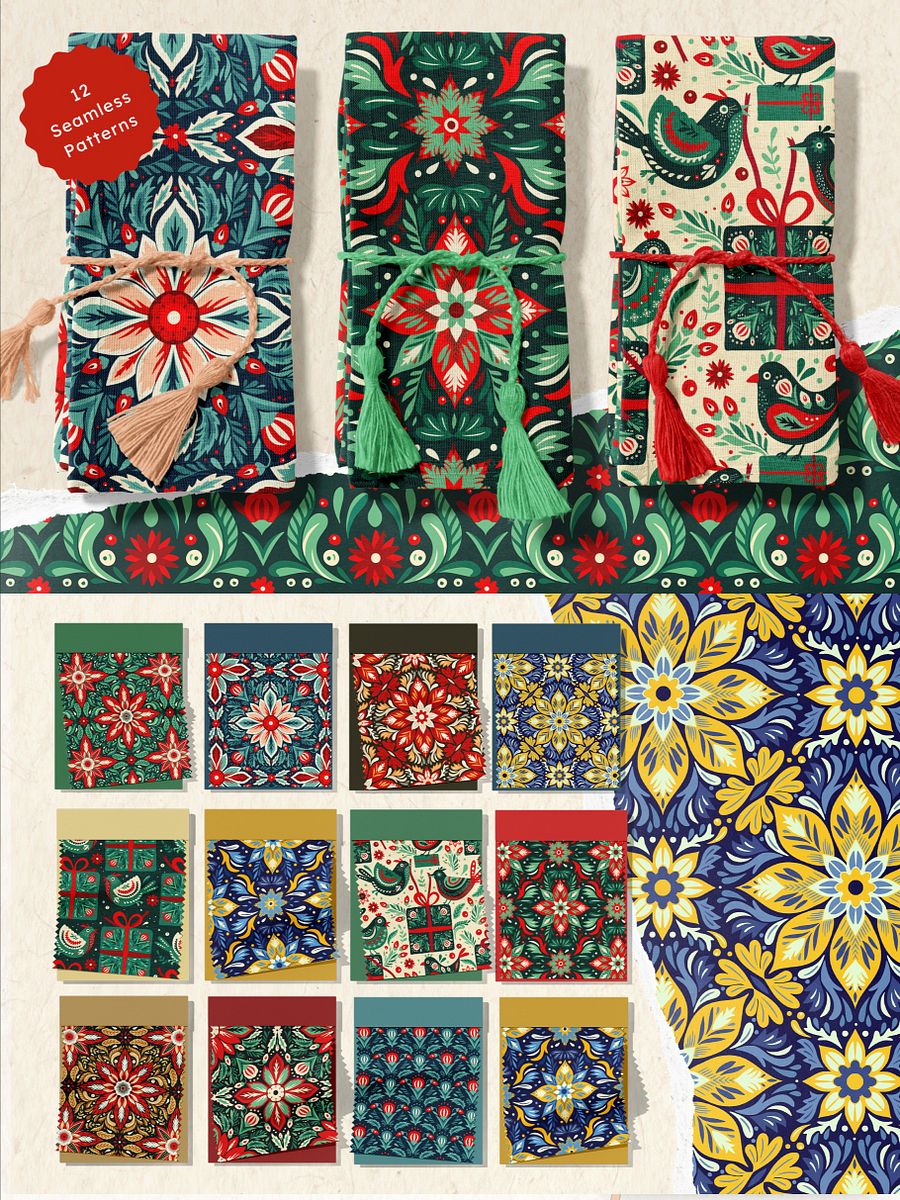 Folk Christmas Pattern and Ornaments product image (3)