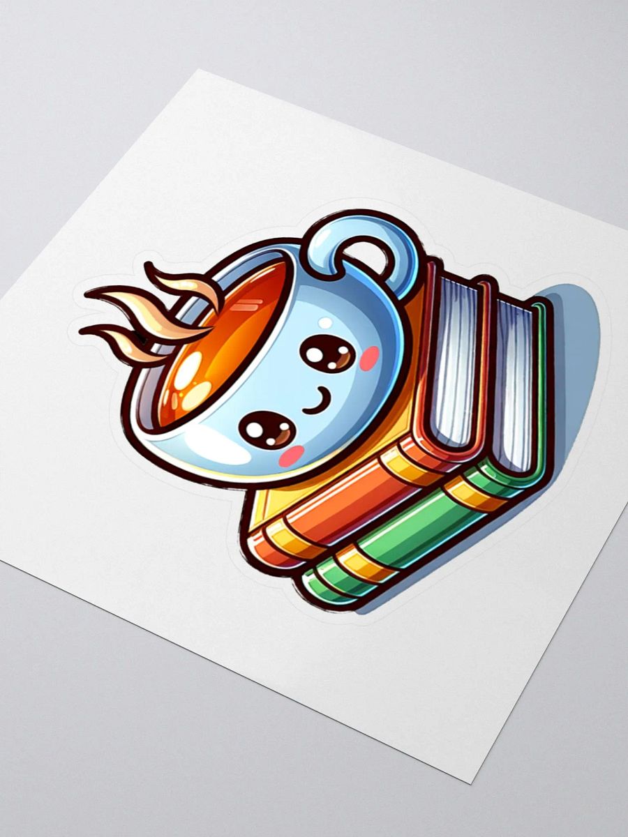 Cozy & Cute Cup Of Tea With Books Sticker product image (3)