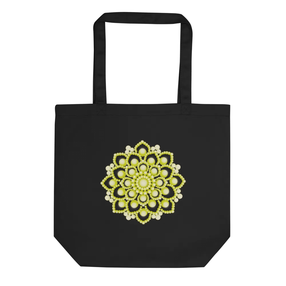 Yellow Flower Mandala Eco-Friendly Organic Tote Bag product image (3)