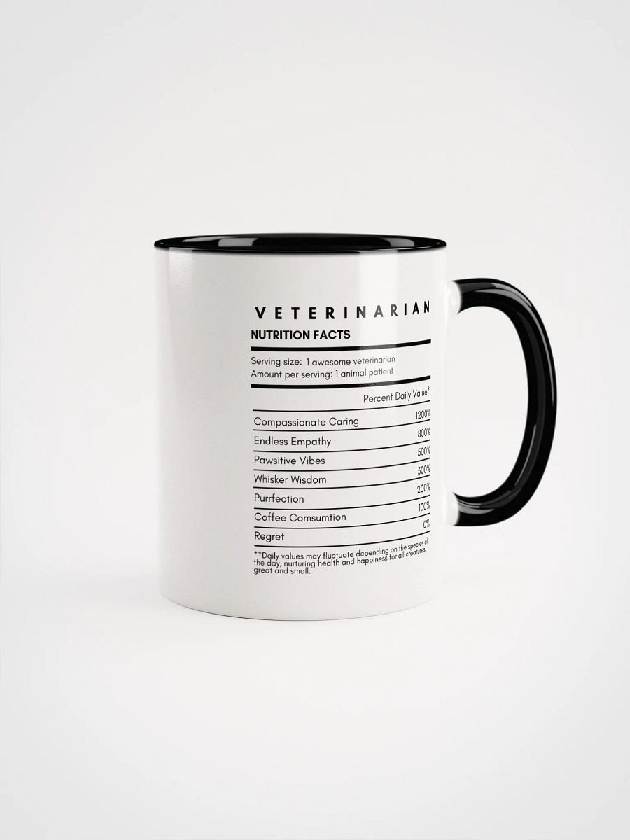 "Veterinarian Nutrition Facts" Ceramic Mug with color inside product image (1)