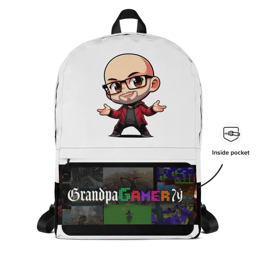 Pixelated Grandpa Gamer Backpack product image (4)