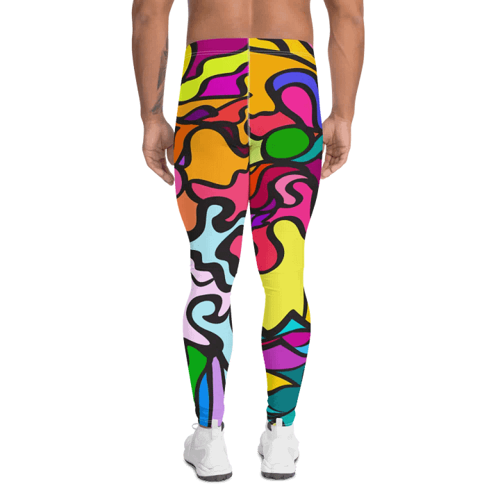 Color Chaos Men's Leggings - Wave at Sunset product image (2)