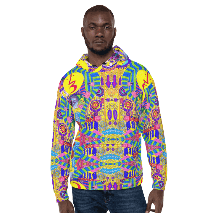 Abstract Colourful Doodles Unisex Pull Over Hoodie product image (2)