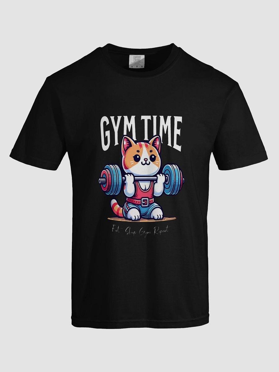 Muscle Meow: Workout Cat Cartoon T-Shirt product image (5)