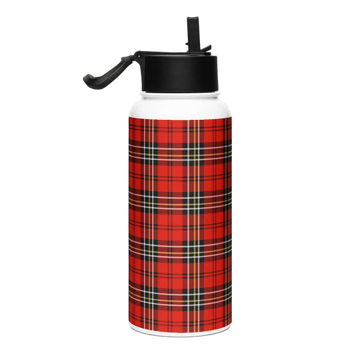 Red Vintage Plaid Water Bottle product image (1)