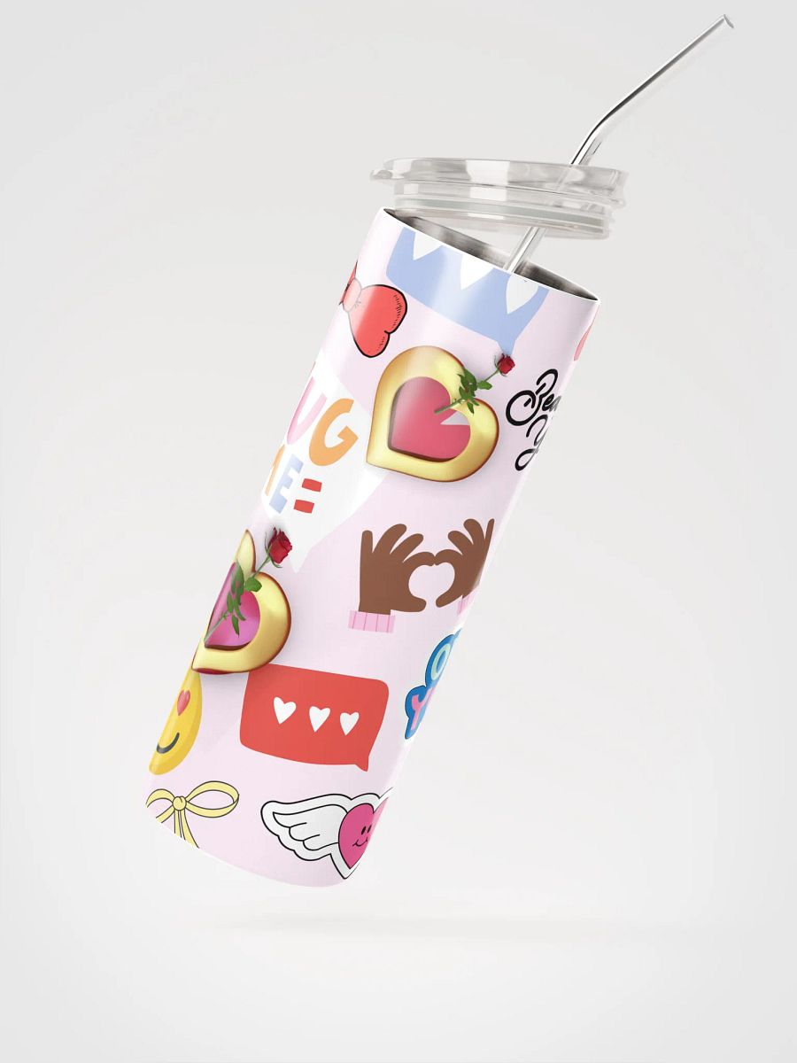 20 oz Vacuum Insulated Stainless Steel Tumbler with reusable Straw , lead proof cup lid, spread love Tumbler Mug Flasks product image (2)