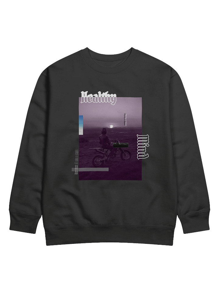 Healthy Mind, Dirt Bike Sunset Glitch | Crewneck product image (9)