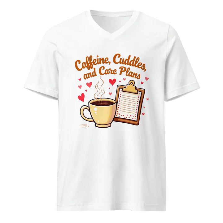 Caffeine & Care Plans V-Neck Tee product image (5)