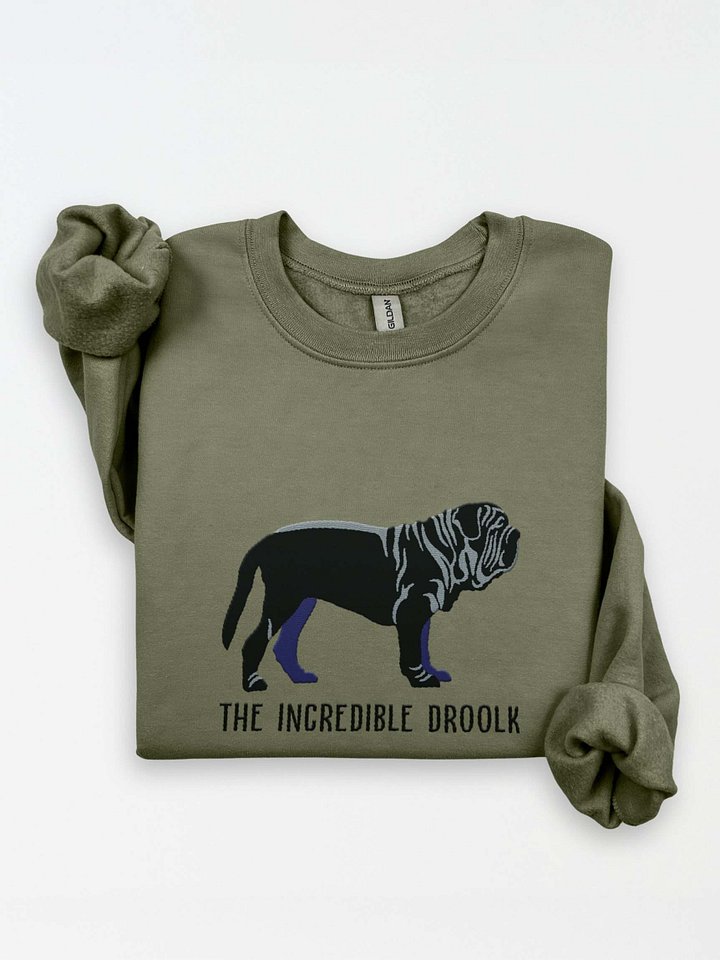 The Incredible Droolk Sweatshirt (Embroidered) of a Neapolitan Mastiff(Black) product image (1)