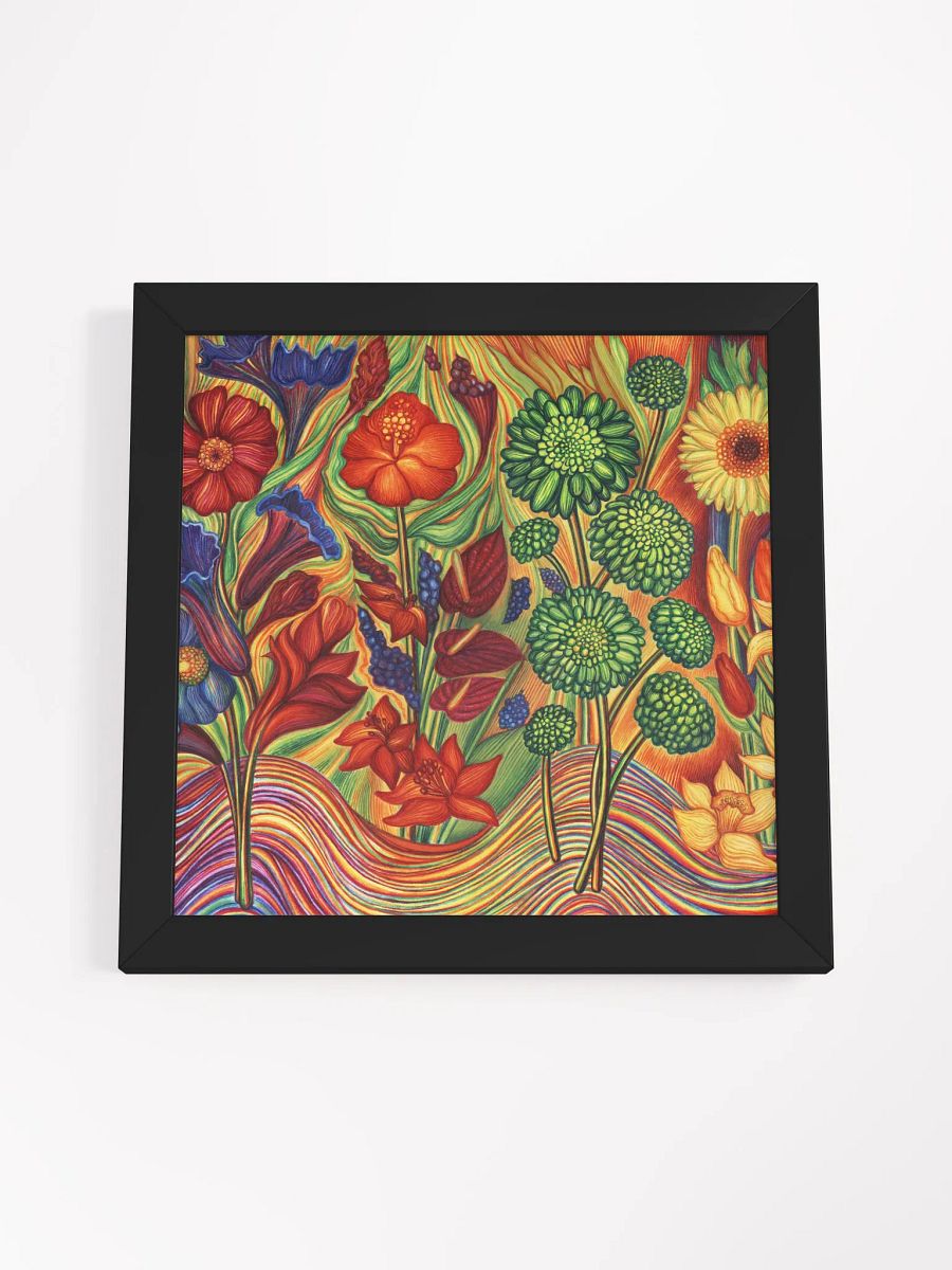 Vibrant Ayous Wood Framed Matte Poster - 5 Multicoloured Flowers product image (47)