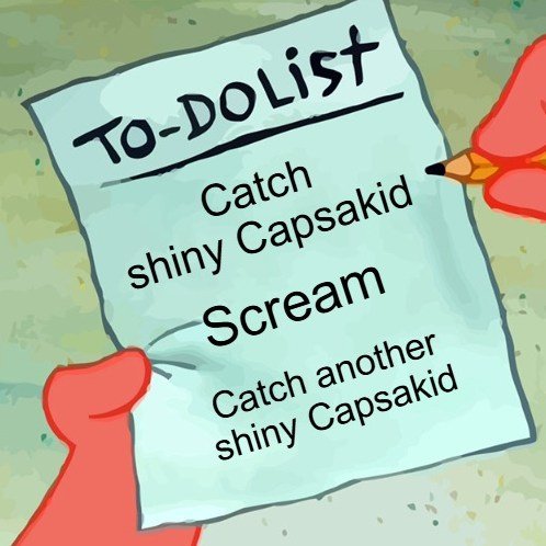 Man busy day today!  Need two shiny Capsakid in #pokemonscarletviolet for the shiny Paldea Dex, and then UNITE After!  Should...
