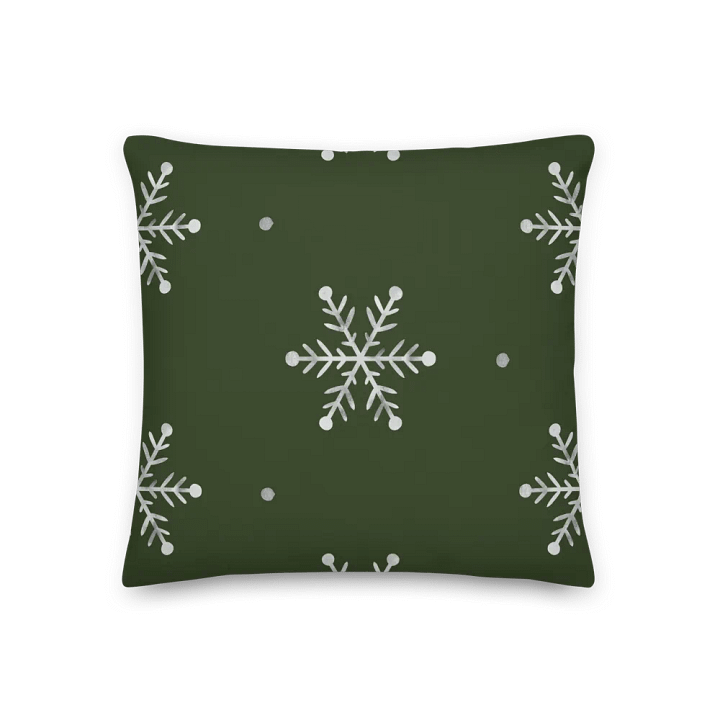 Green Holiday Snowflake Pillow product image (1)