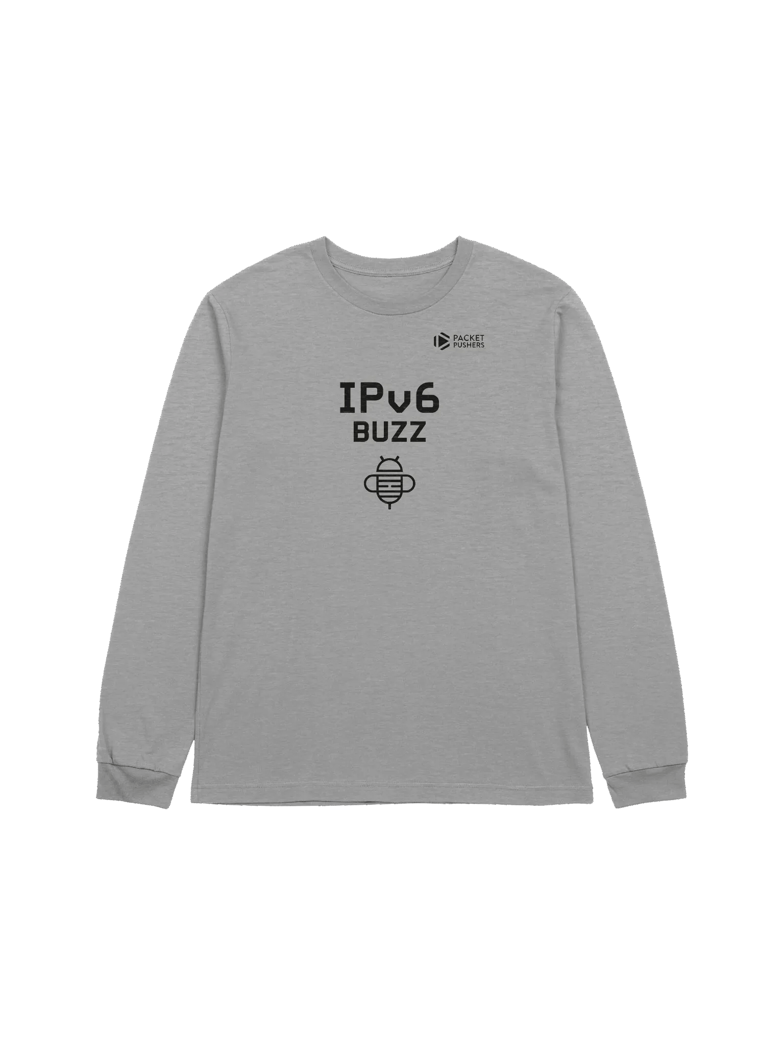 IPv6 BUZZ Podcast Long Sleeve Tee - Black Logo product image (1)