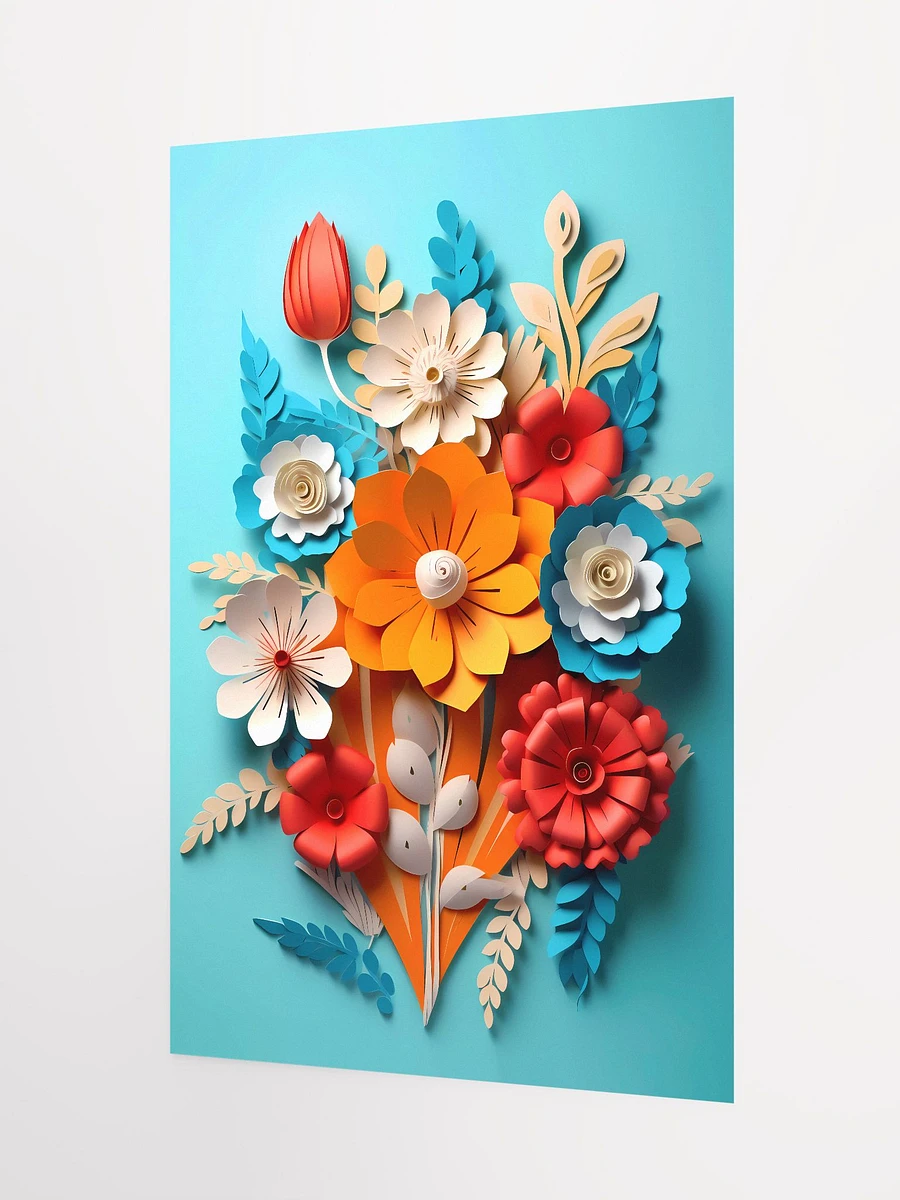 Crafted Blossoms in Bloom - Vibrant 3D Paper Floral Creation Matte Poster product image (5)