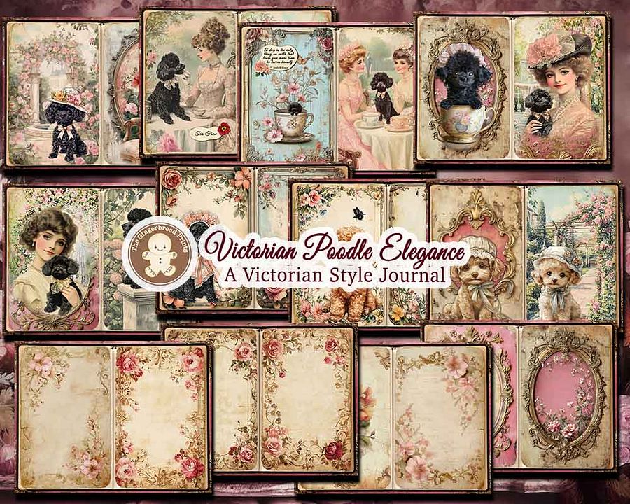 Victorian Poodle Elegance Journal 3-in-one Jumbo Collection Digital Download product image (5)