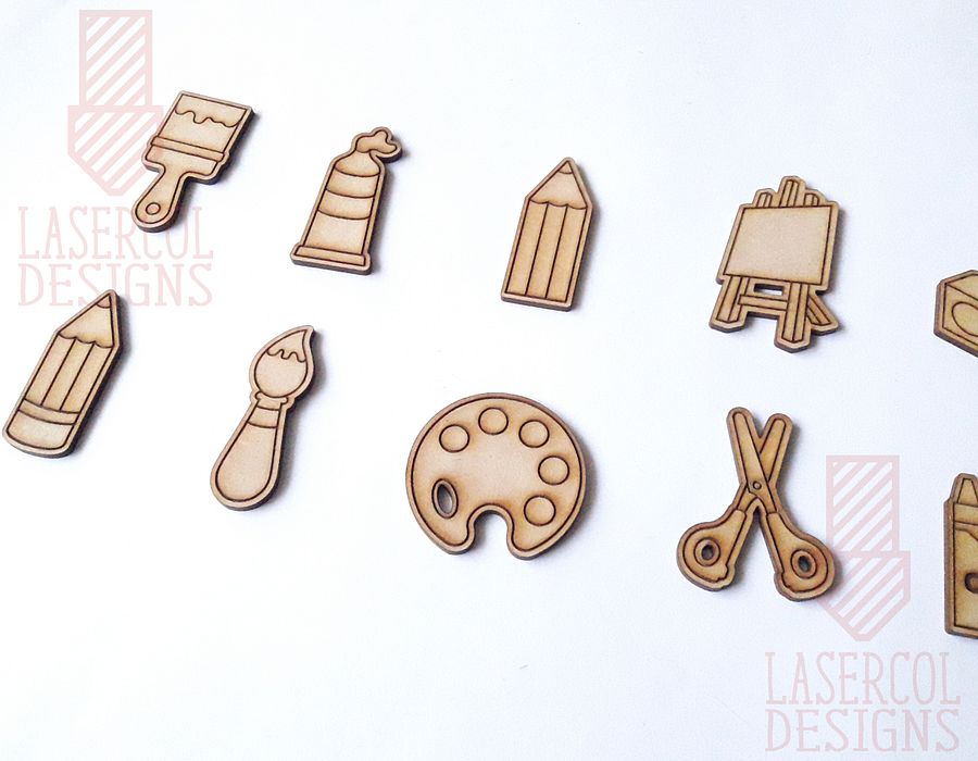 Art Supplies Cut Outs and Stud Earrings - Laser Cut Files product image (6)