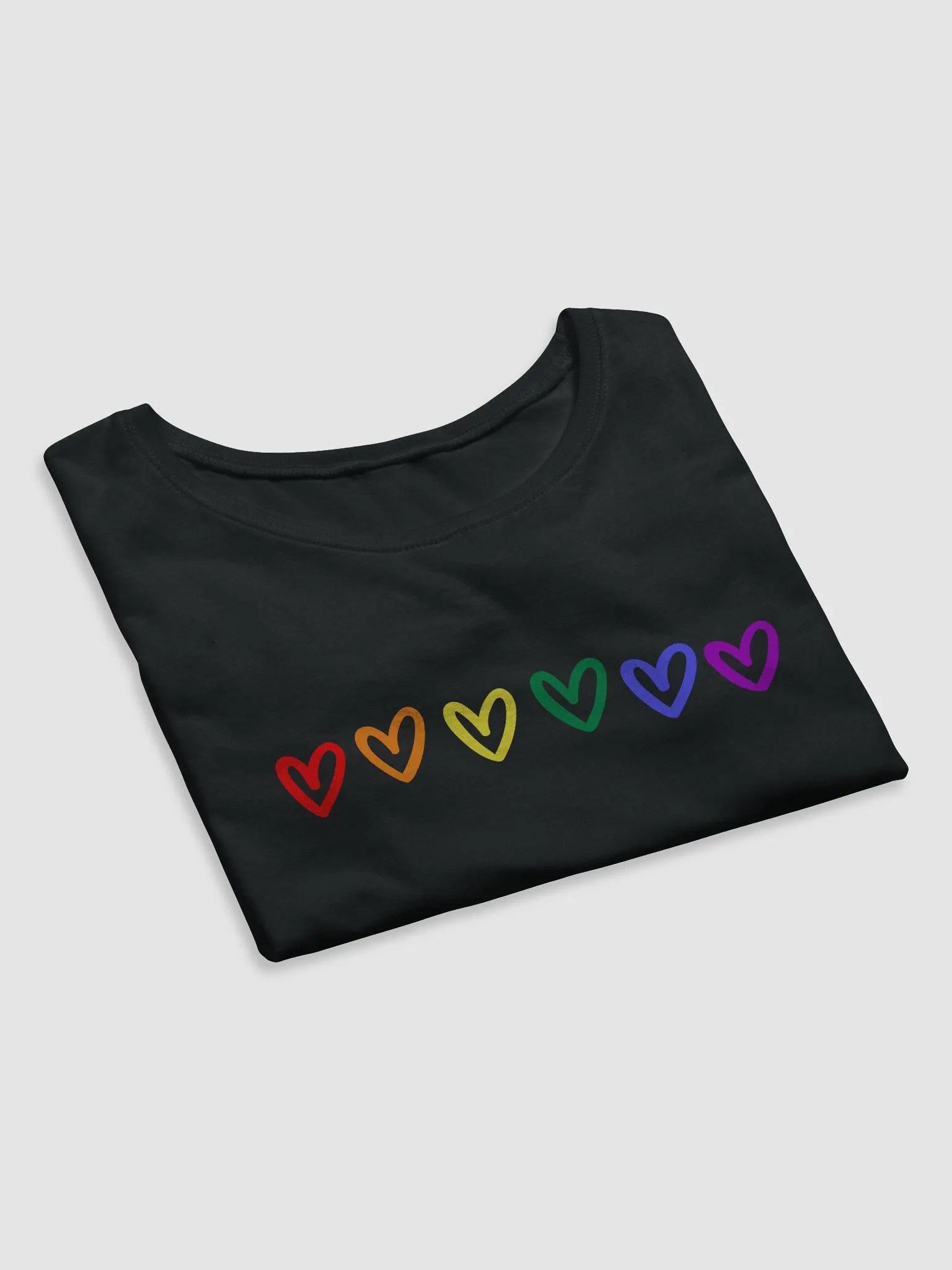 rainbow hearts fitted crop top! product image (7)