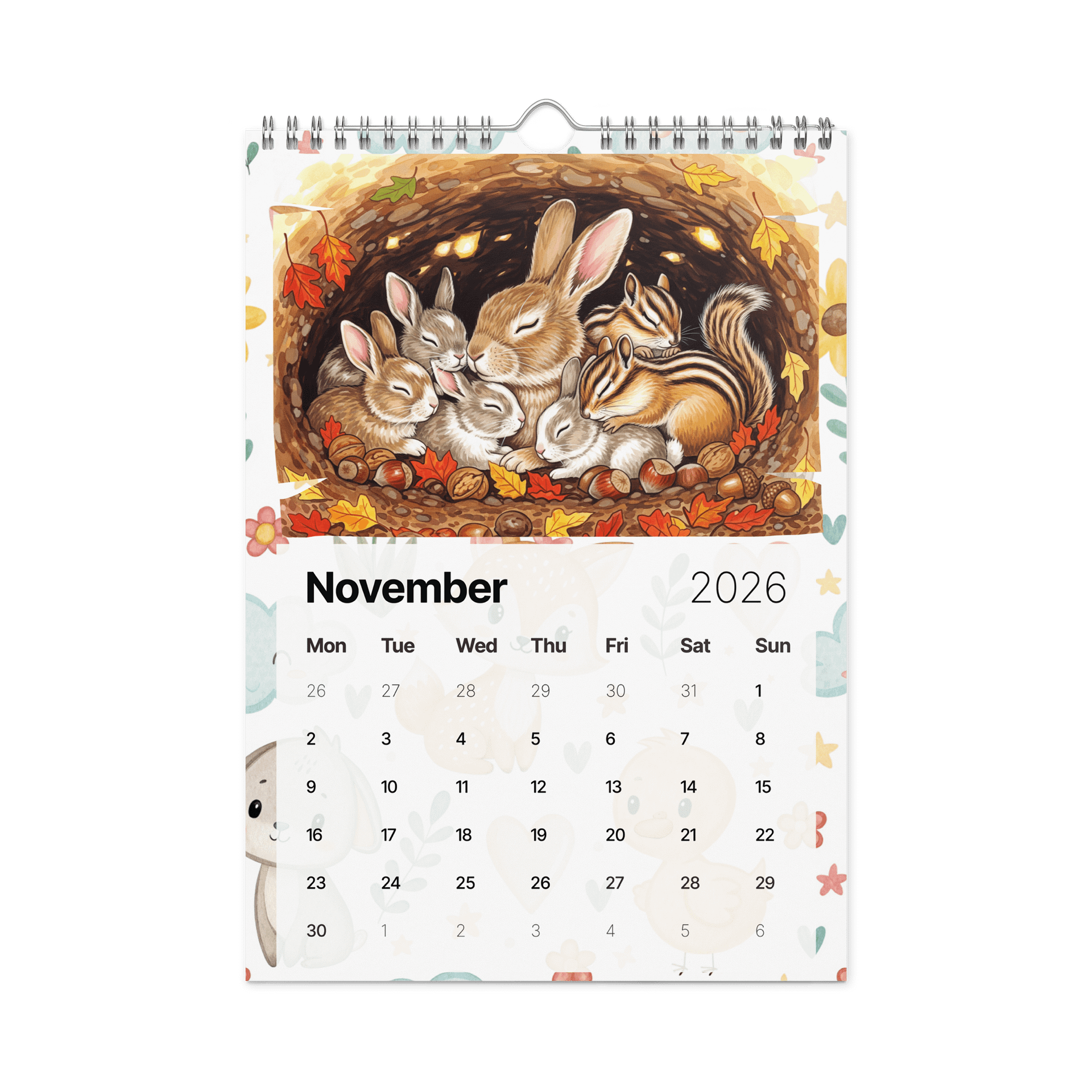 Paws of Joy Wall Calendar 2026 – Adorable Animal Friends product image (11)