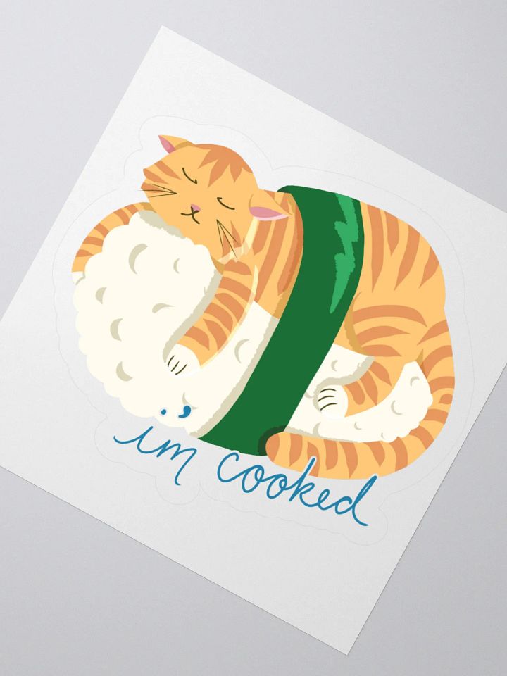 'I'm Cooked' Sushi Cat Sticker product image (4)