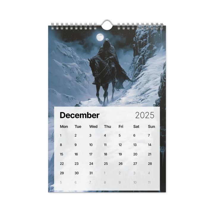 Dark Rider Wall Calendar (2025) by Allcolor product image (2)