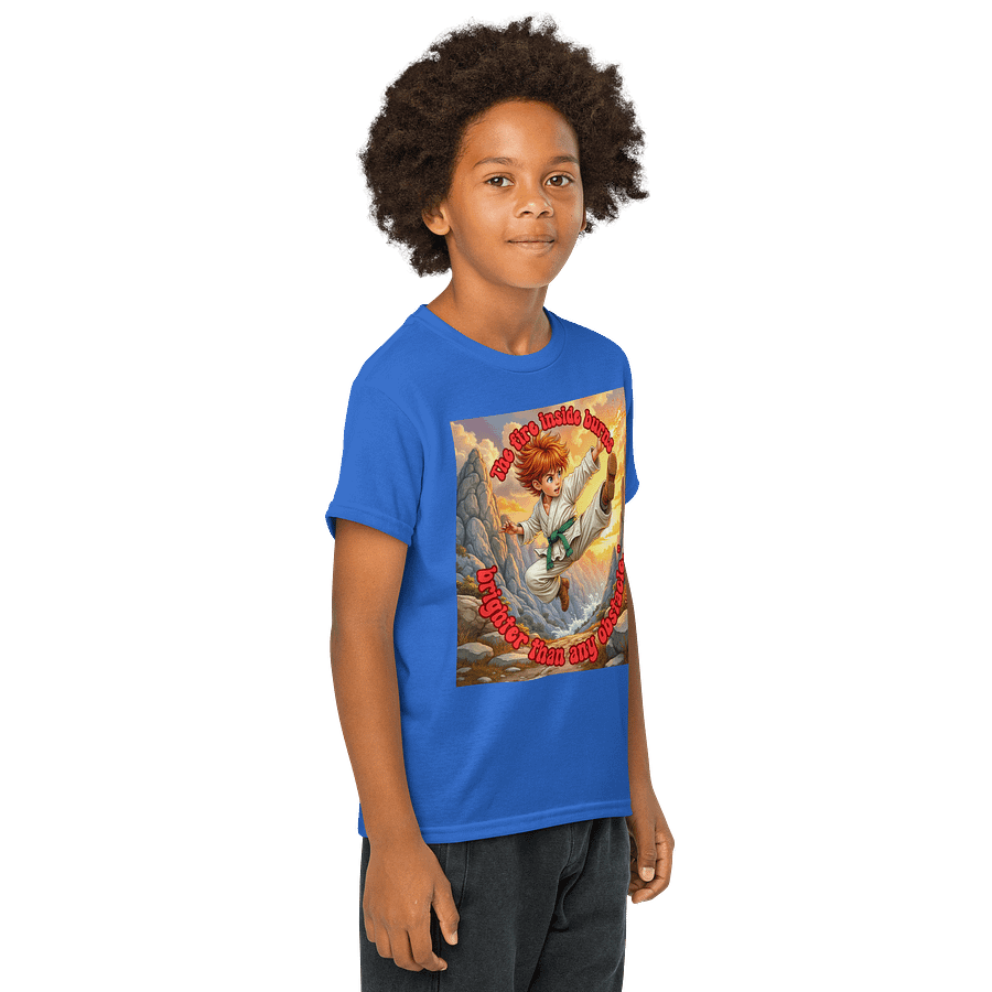 Flaming Kick – Green Belt Boy with Fiery Determination product image (4)