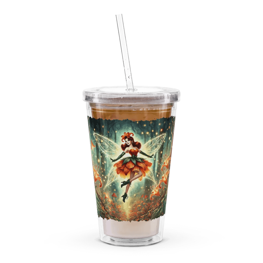 Enchanted Orange Lily Fairy Double Wall Tumbler product image (8)