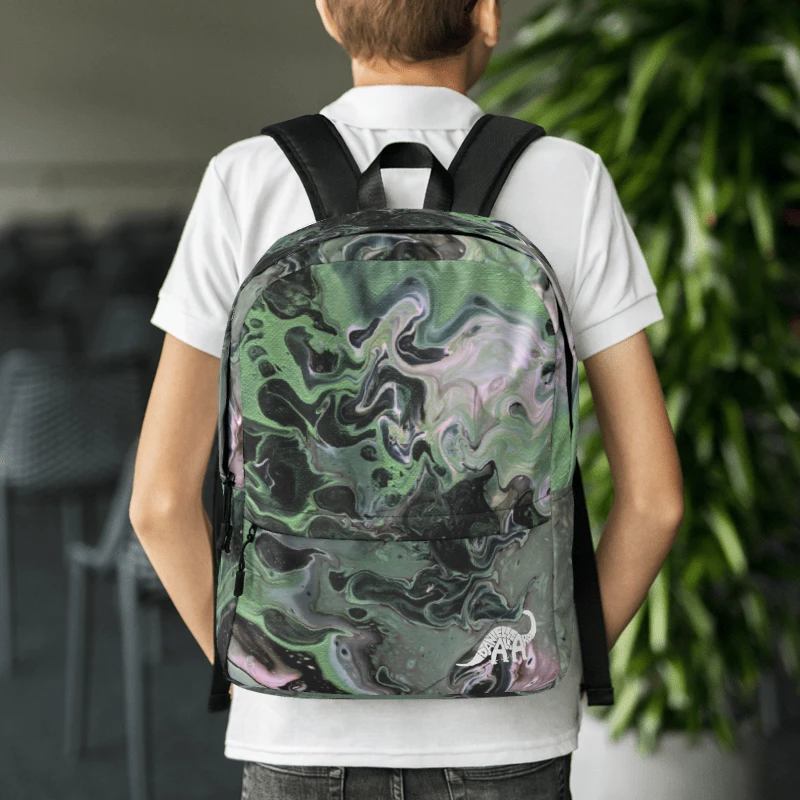 Metallic Green Fluid Acrylic Backpack product image (5)