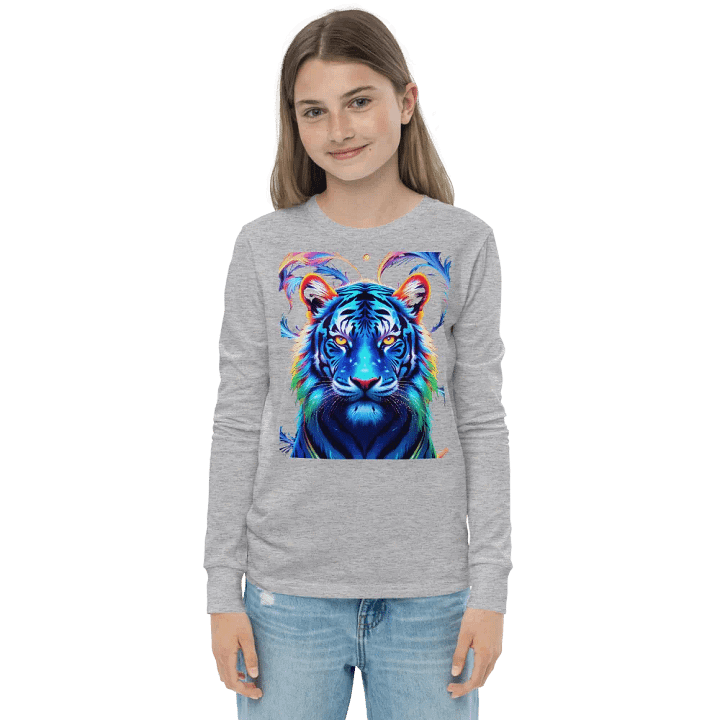 Neon Tiger Dreams Youth Long Sleeve T-Shirt Bella+Canvas (Kid's Unisex) product image (3)