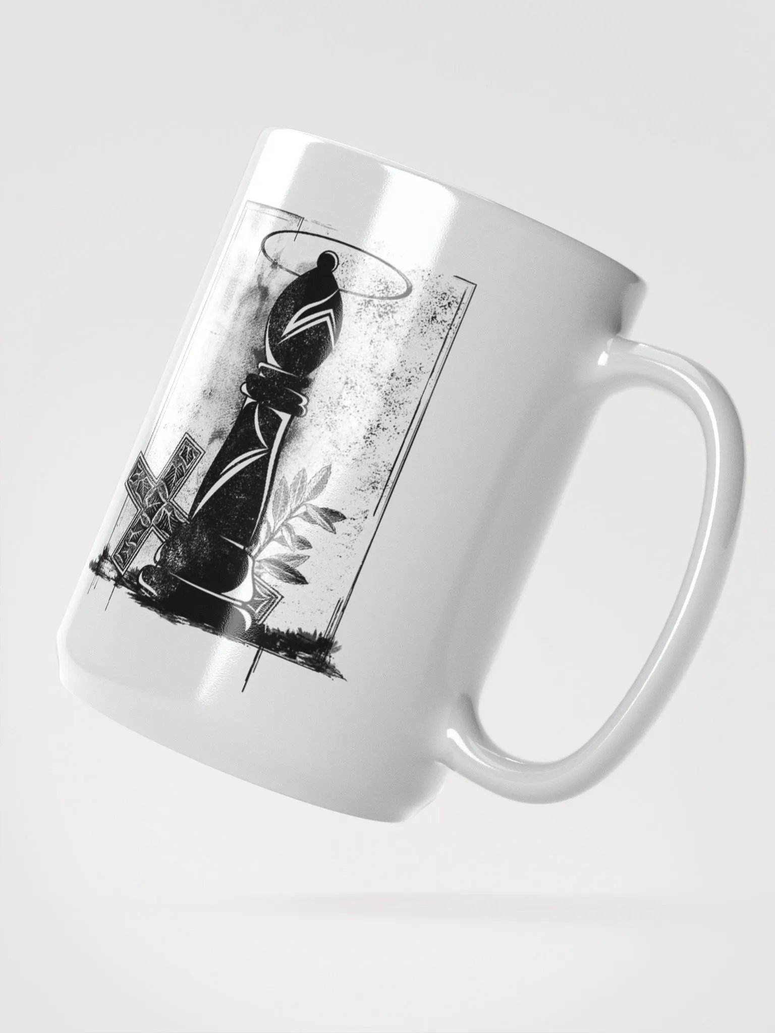 Grunge Chess: Bishop and Cross 15 oz. mug product image (3)