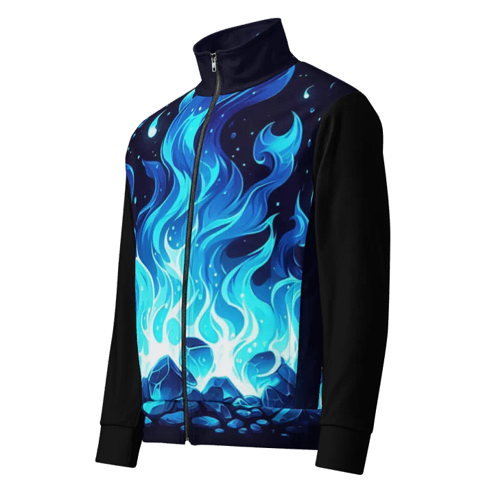 Ethereal Blue Flame Unisex Track Jacket | AI Design product image (1)