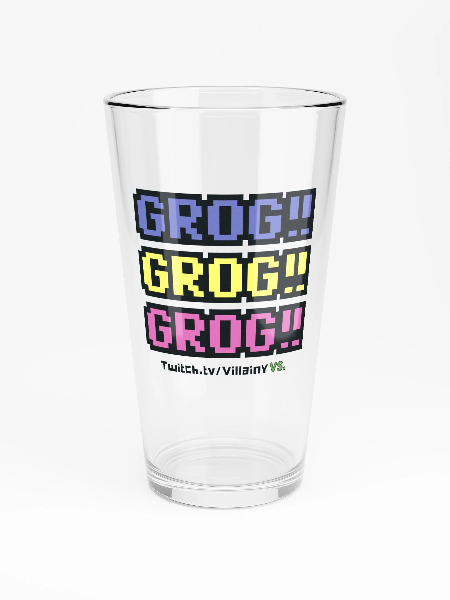 Villainy VS Grog Grog Grog!! Pint Glass (Traditional Colours) product image (3)