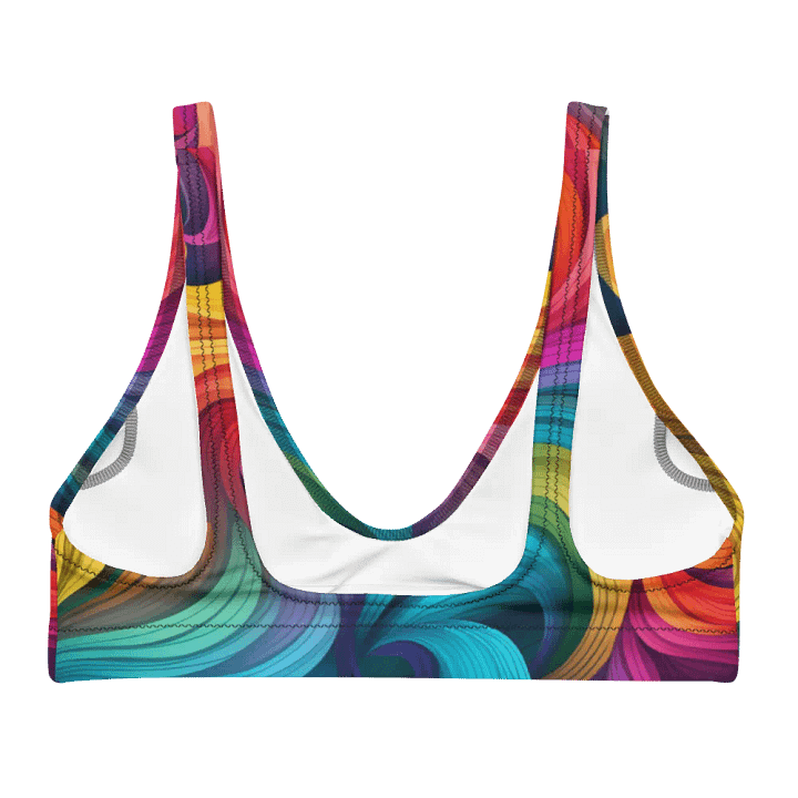 Vibrant Rainbow Swirl Bikini Top product image (2)