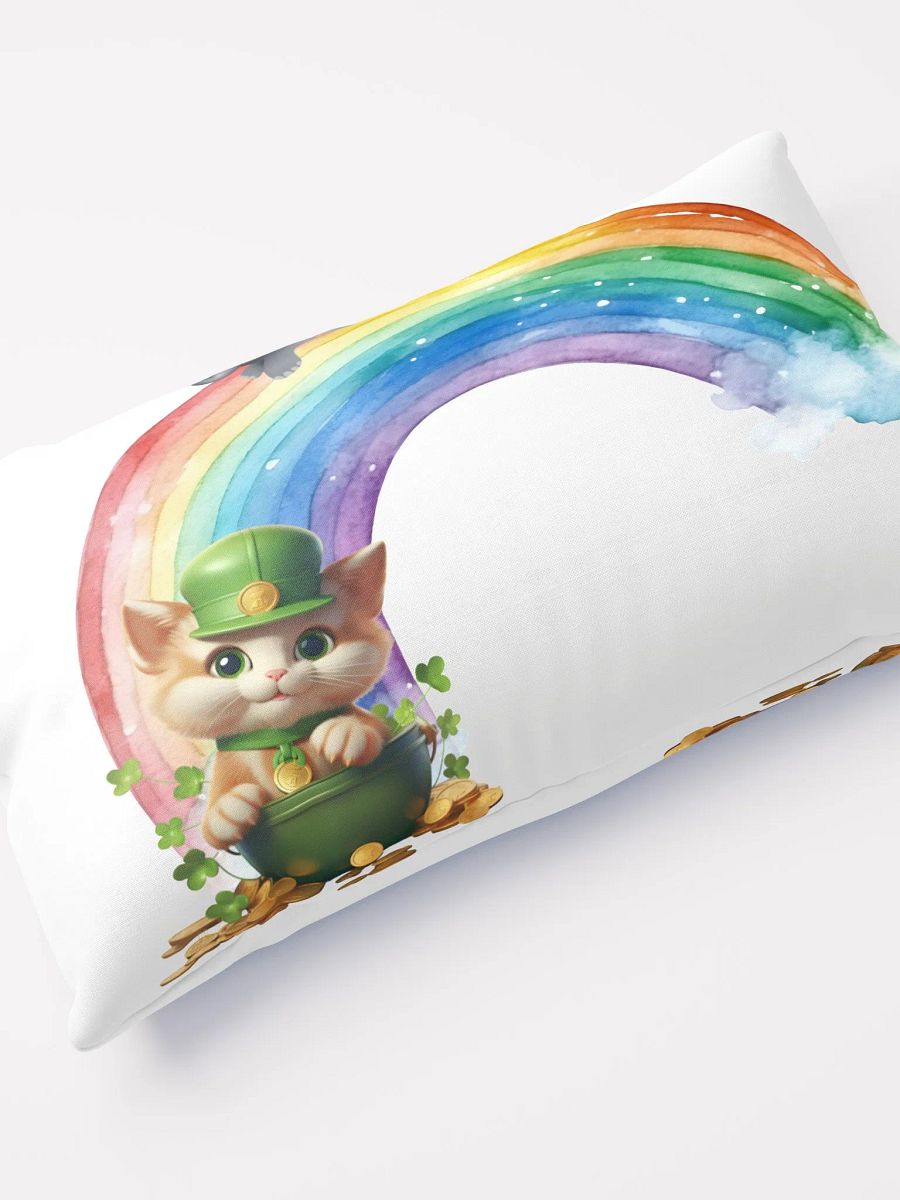 Whimsical At the End of the Rainbow Throw Pillow | Decorative Baby Elephant & Cat Design | 3 Sizes Available product image (4)