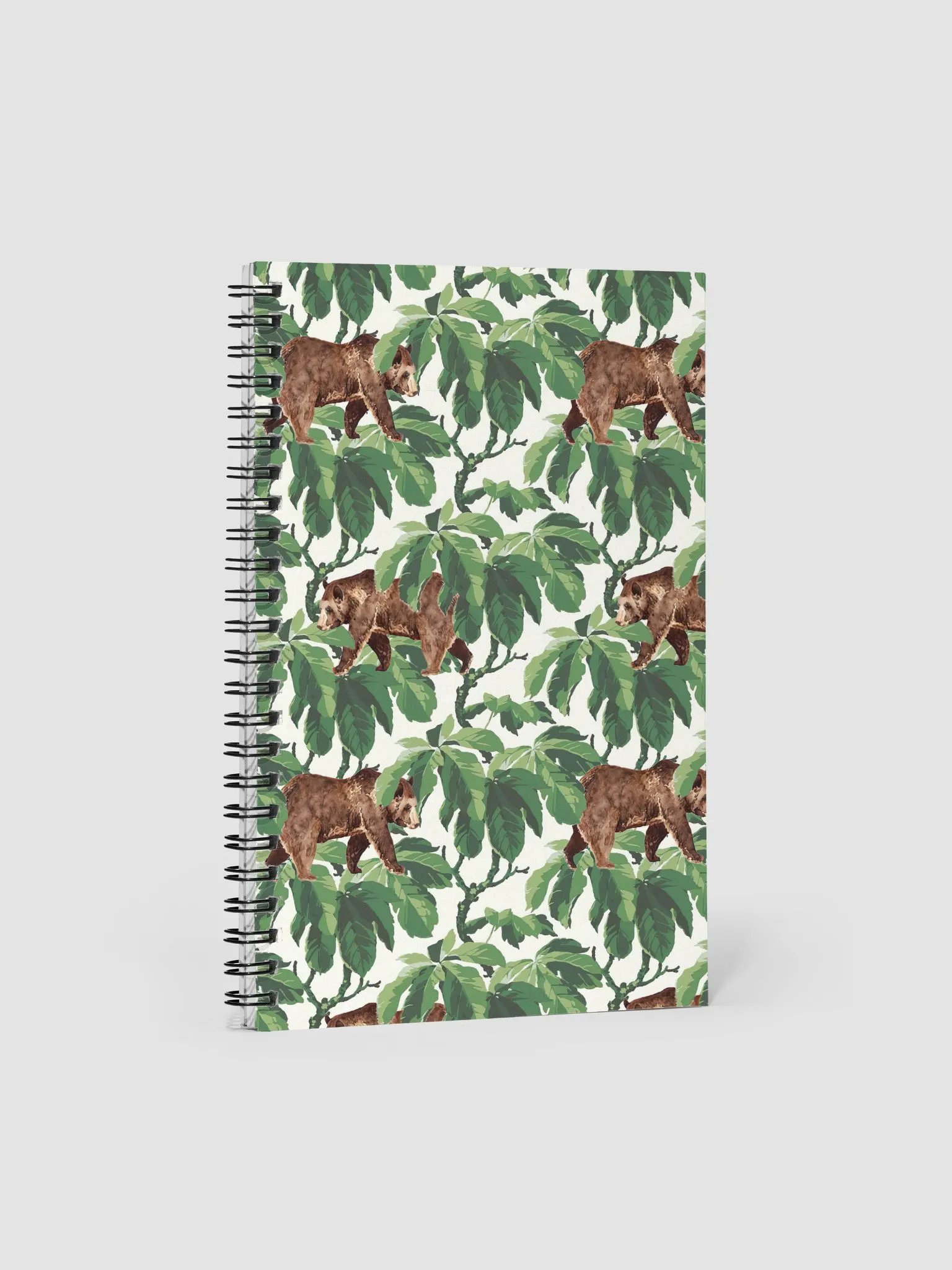 Bear with Green Leaves Spiral Notebook product image (1)