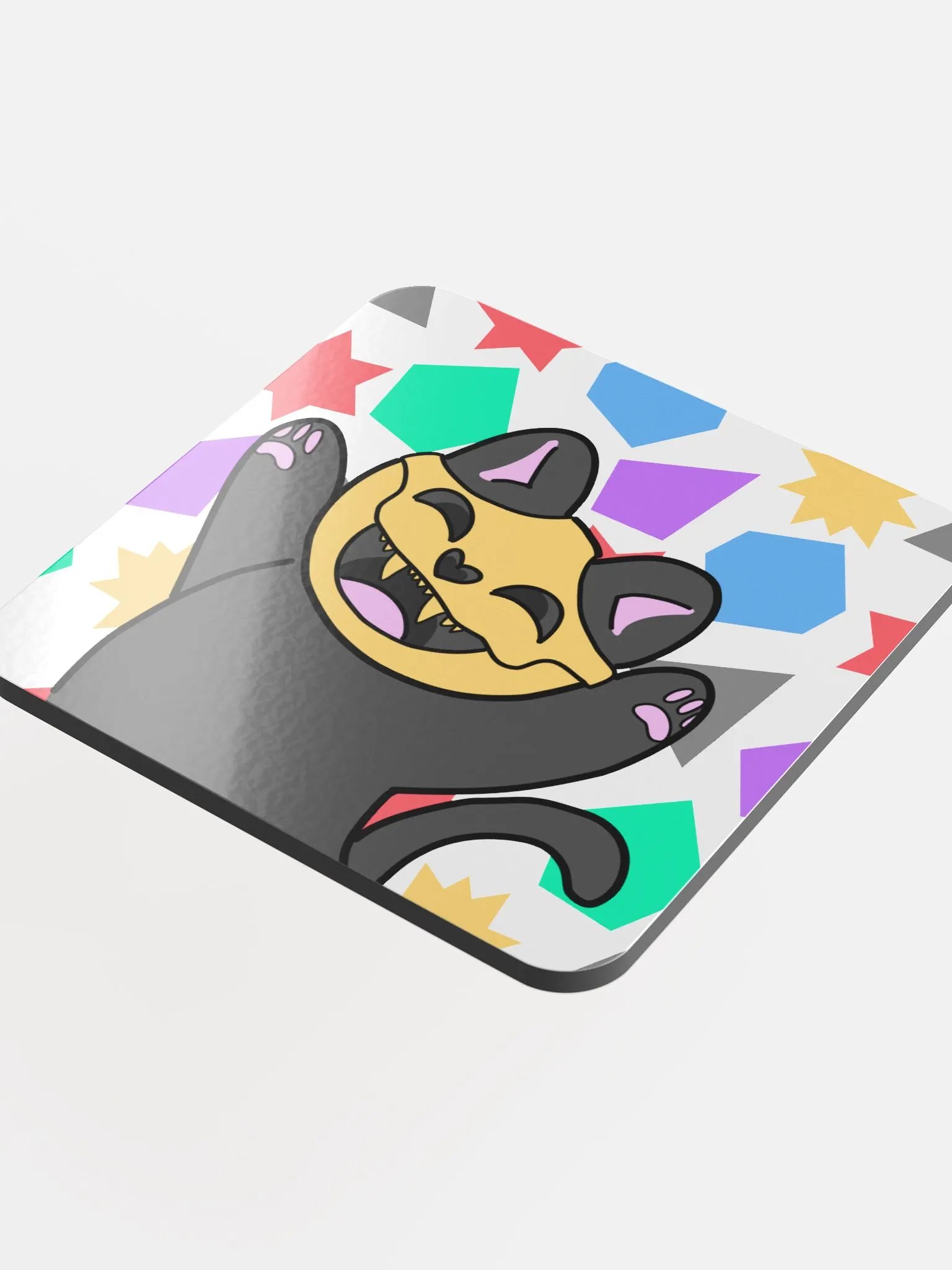 Yay Emote Glossed Cork Coaster product image (4)