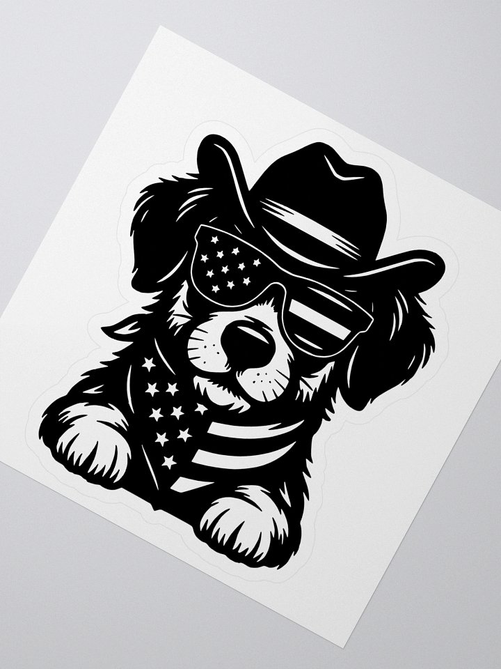 Cowboy Spirit American Pride Dog | Border Collie Sticker product image (2)