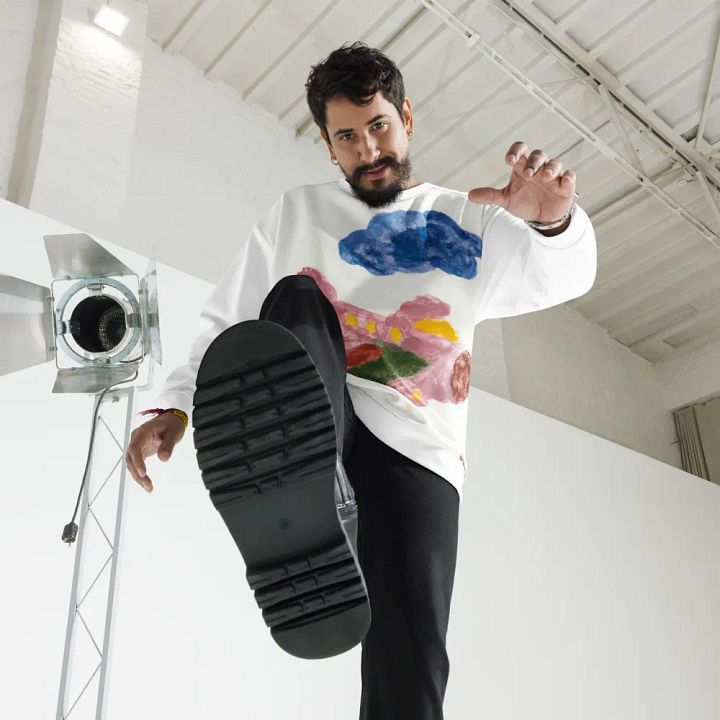 Kid Airplane (All-Over Print Recycled Unisex Sweatshirt) product image (2)
