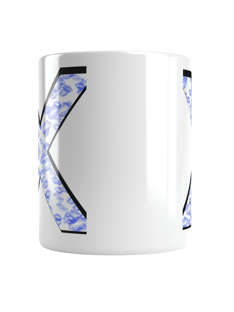 White X Blue Lipstick Kisses | Glossy White Mug product image (13)