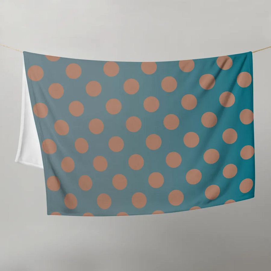 Denim and Brown Polkadots Throw Blanket product image (21)