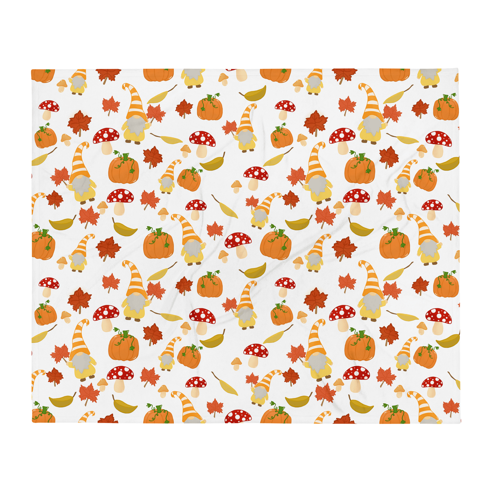 Fall with my Gnomies in White Throw Blanket product image (4)