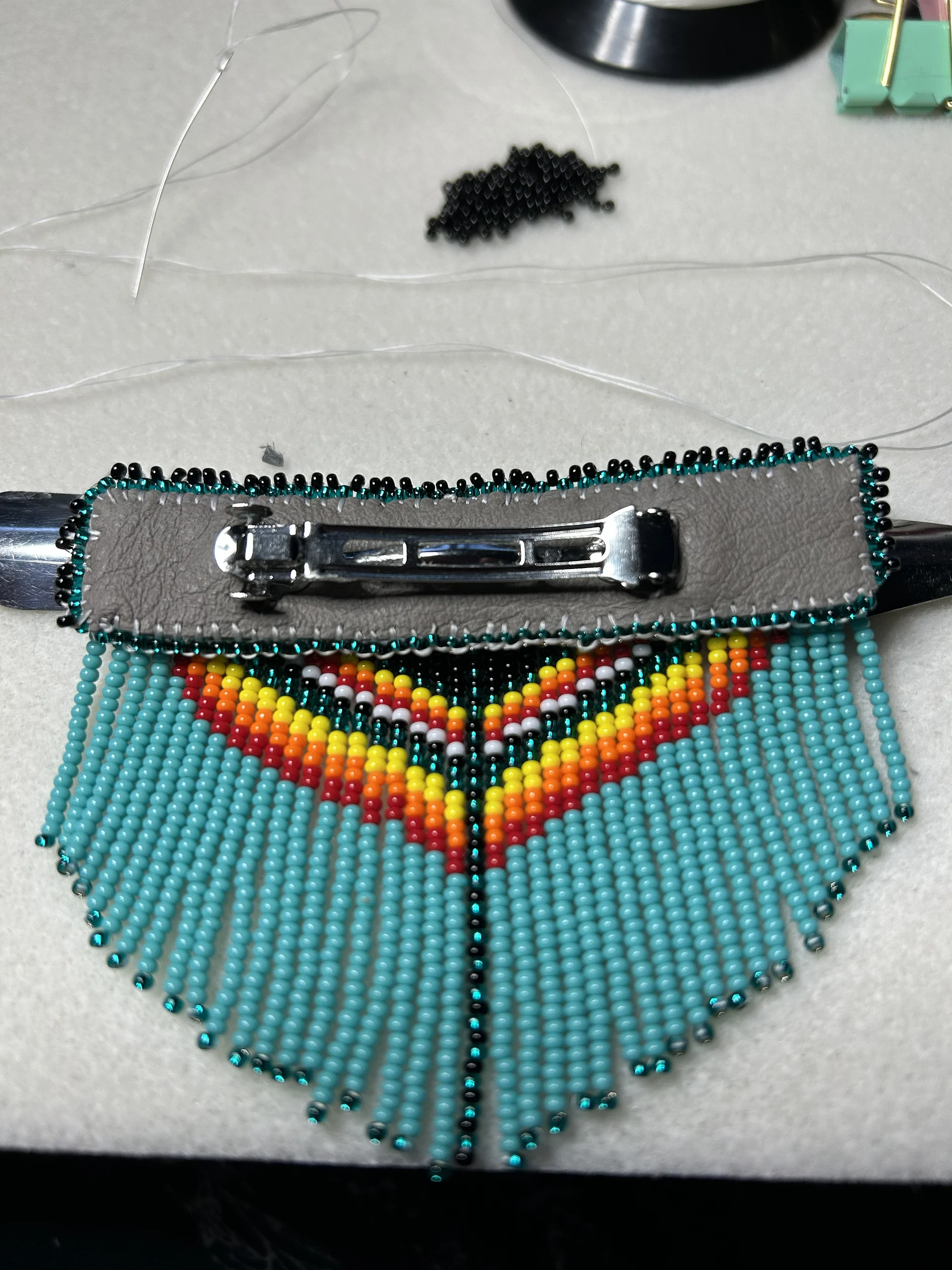 Beaded turquoise Hair Clip product image (3)