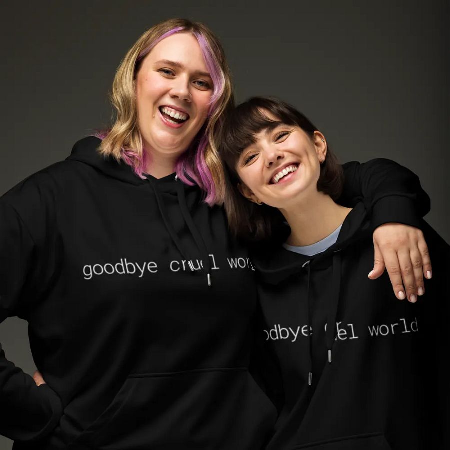 goodbye cruel world, rm -rf / hoodie (dark mode) product image (9)