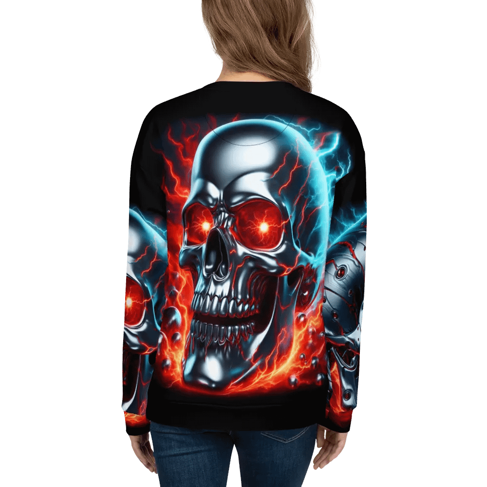 Cyber Skull Unisex All-Over Print - Unisex Sweatshirt #12 product image (7)