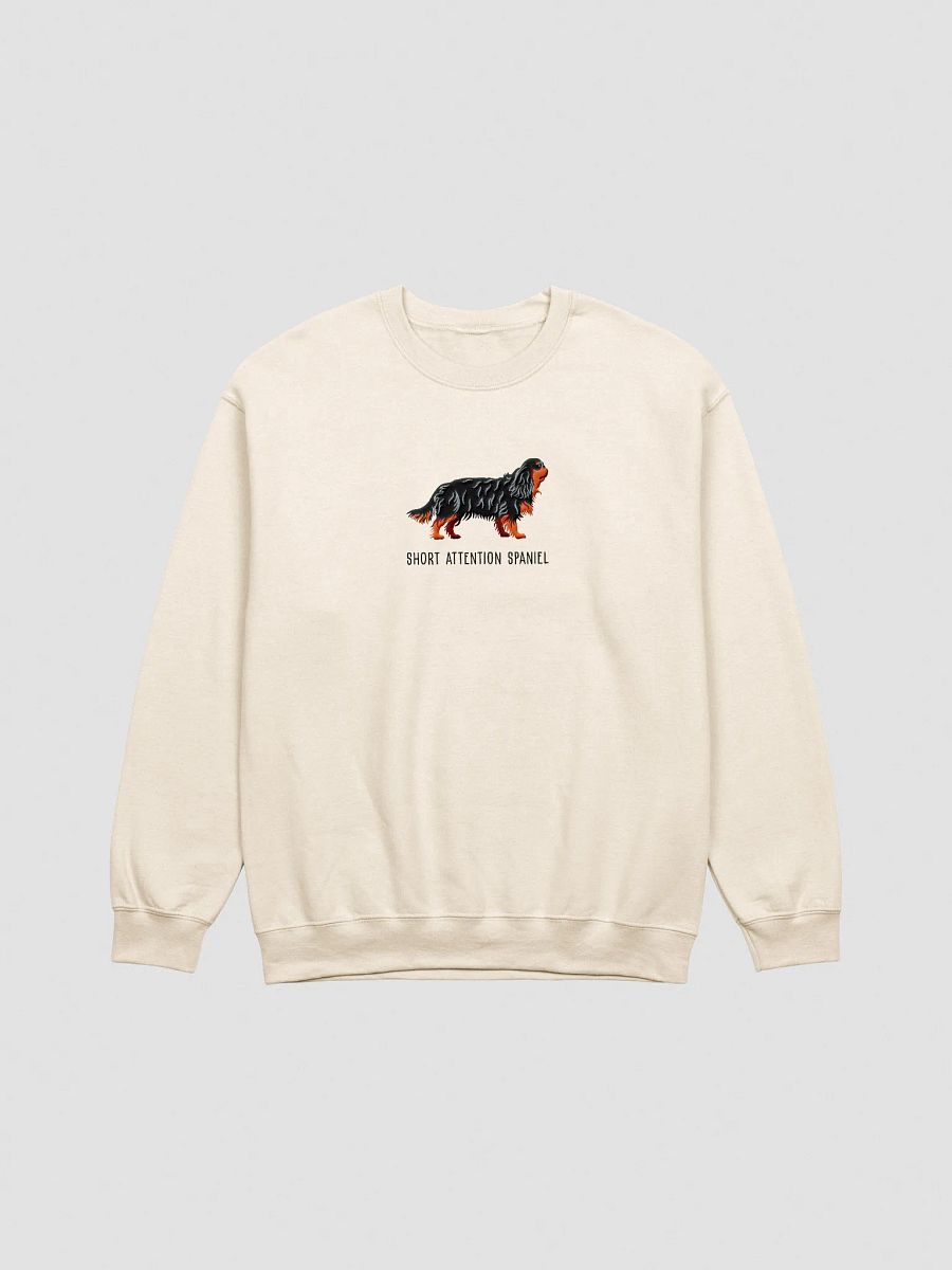 Short Attention Spaniel Sweatshirt (Embroidered) of a King Charles Spaniel(Black & Tan) product image (13)