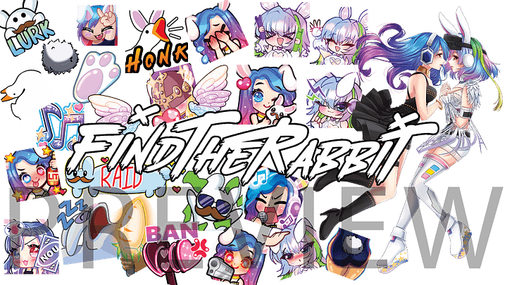 FIND THE RABBIT Emote + Anime IRL/V-Tuber 20oz Stainless Tumbler product image (2)