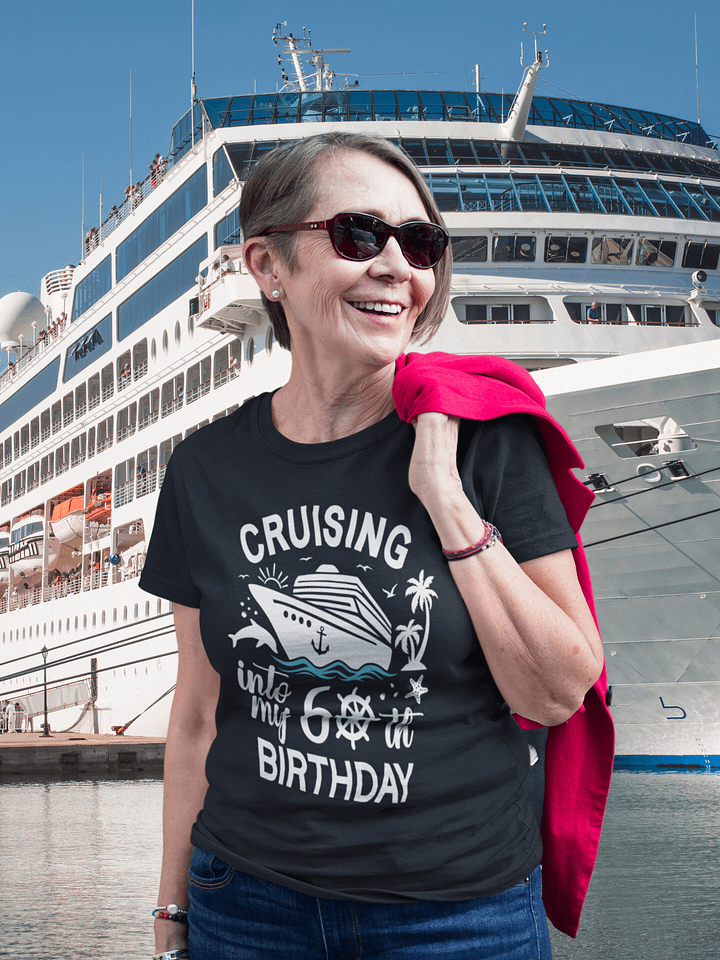 Cruising Into My 60th Birthday Celebration Unisex Softstyle T-Shirt Dark Colours product image (1)