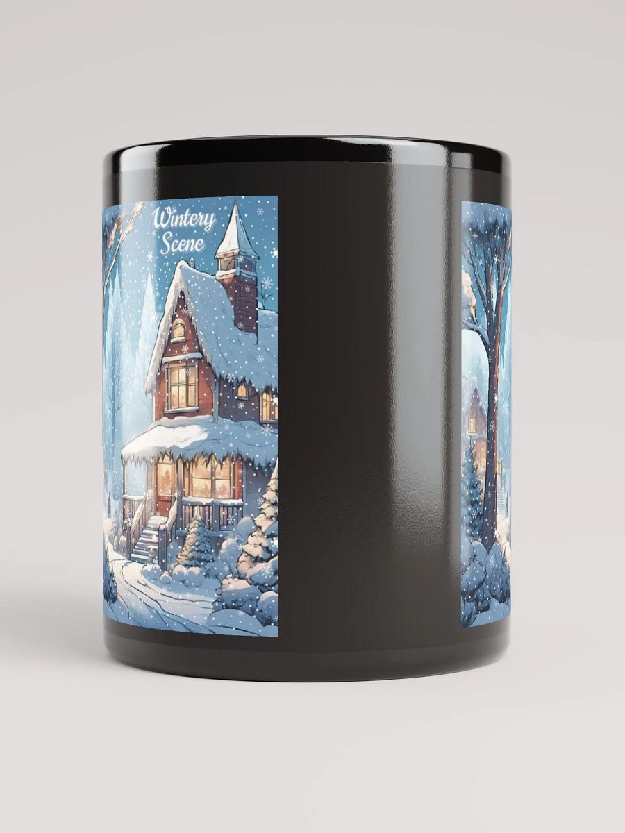 Post Card Wintery Scene Black Mug product image (9)